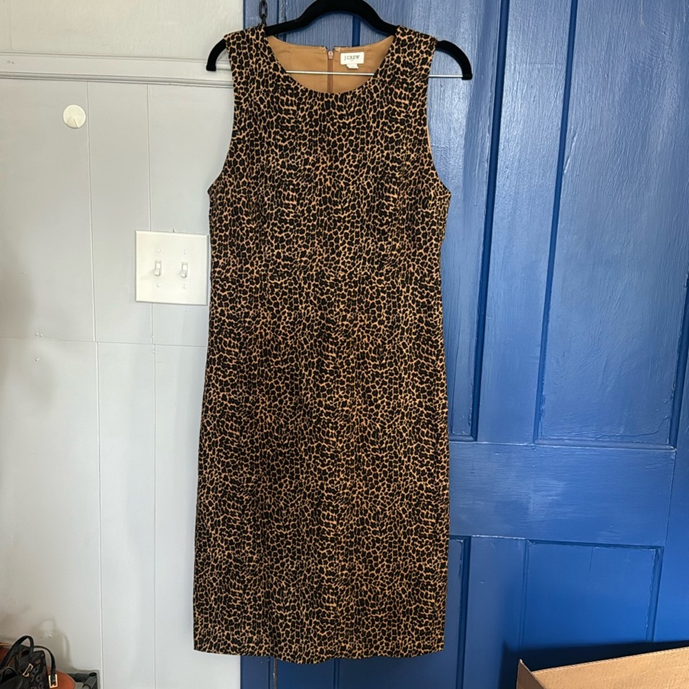 J. Crew leopard print pencil dress